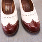 1940s Tan & White Spectators Pumps UK 4
