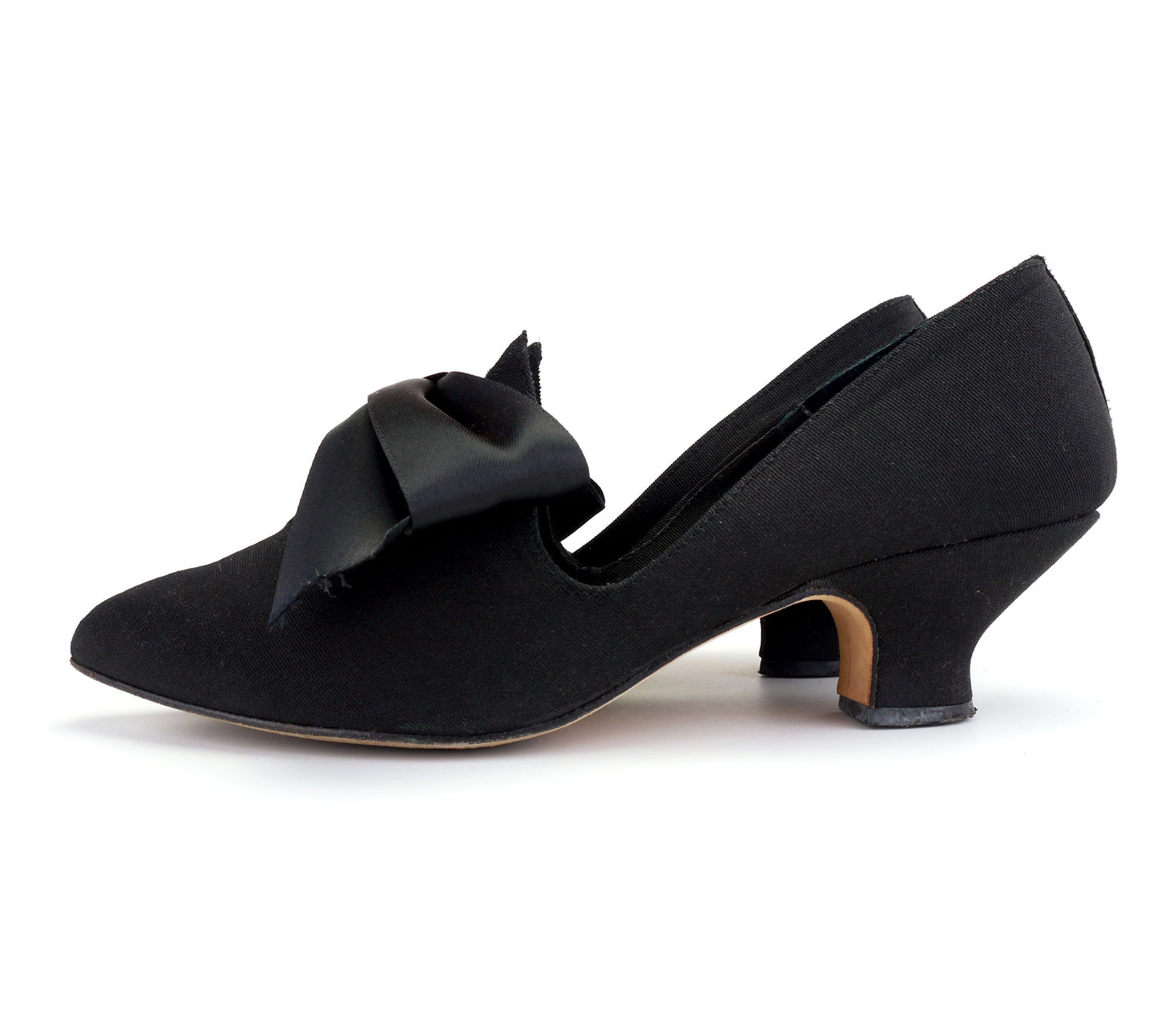 1980s Black Grosgrain Historical Style Pumps by Next UK 6