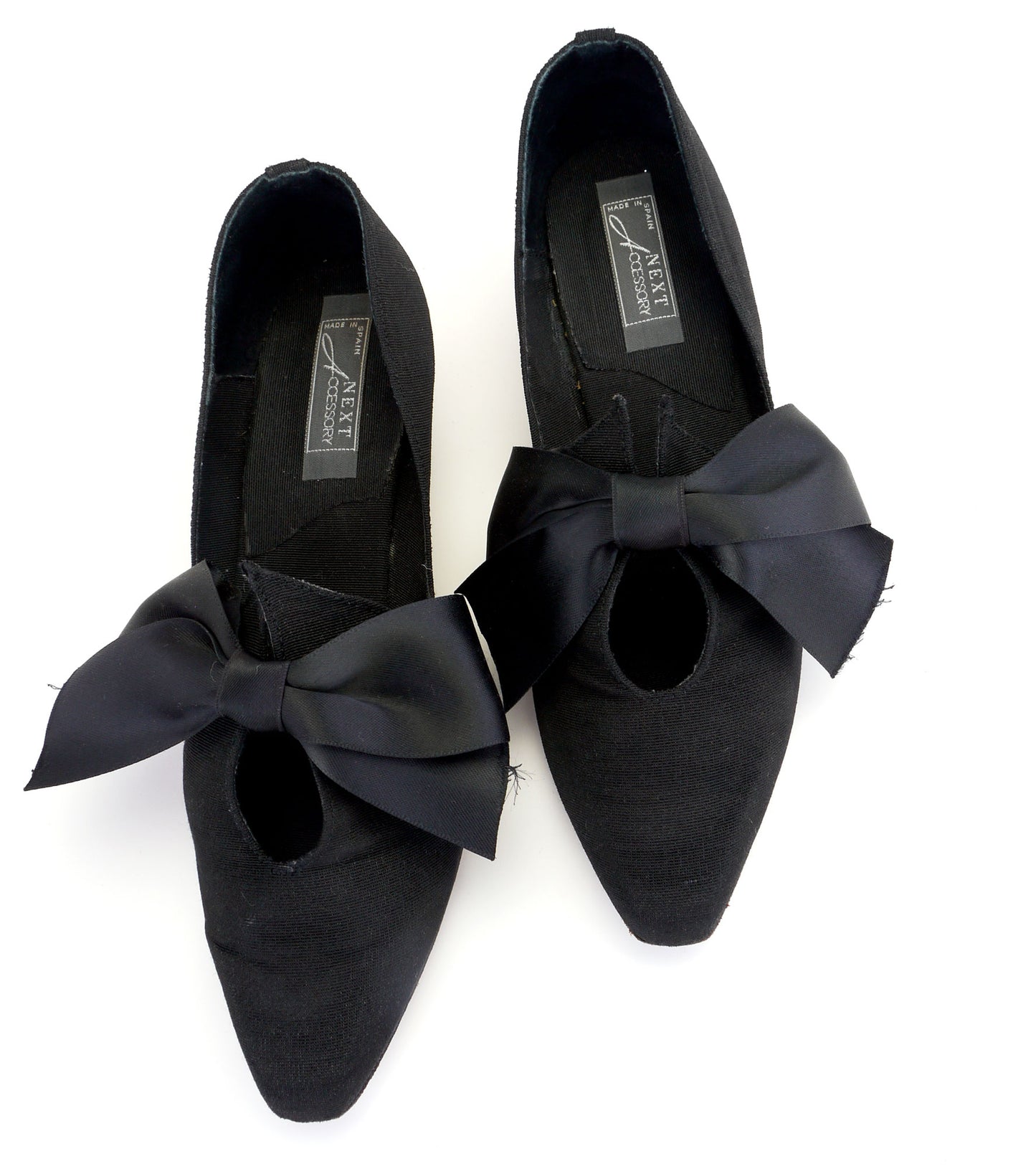 1980s Black Grosgrain Historical Style Pumps by Next UK 6