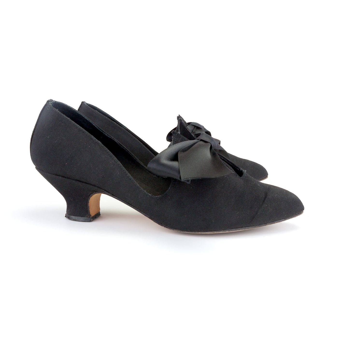 1980s Black Grosgrain Historical Style Pumps by Next UK 6