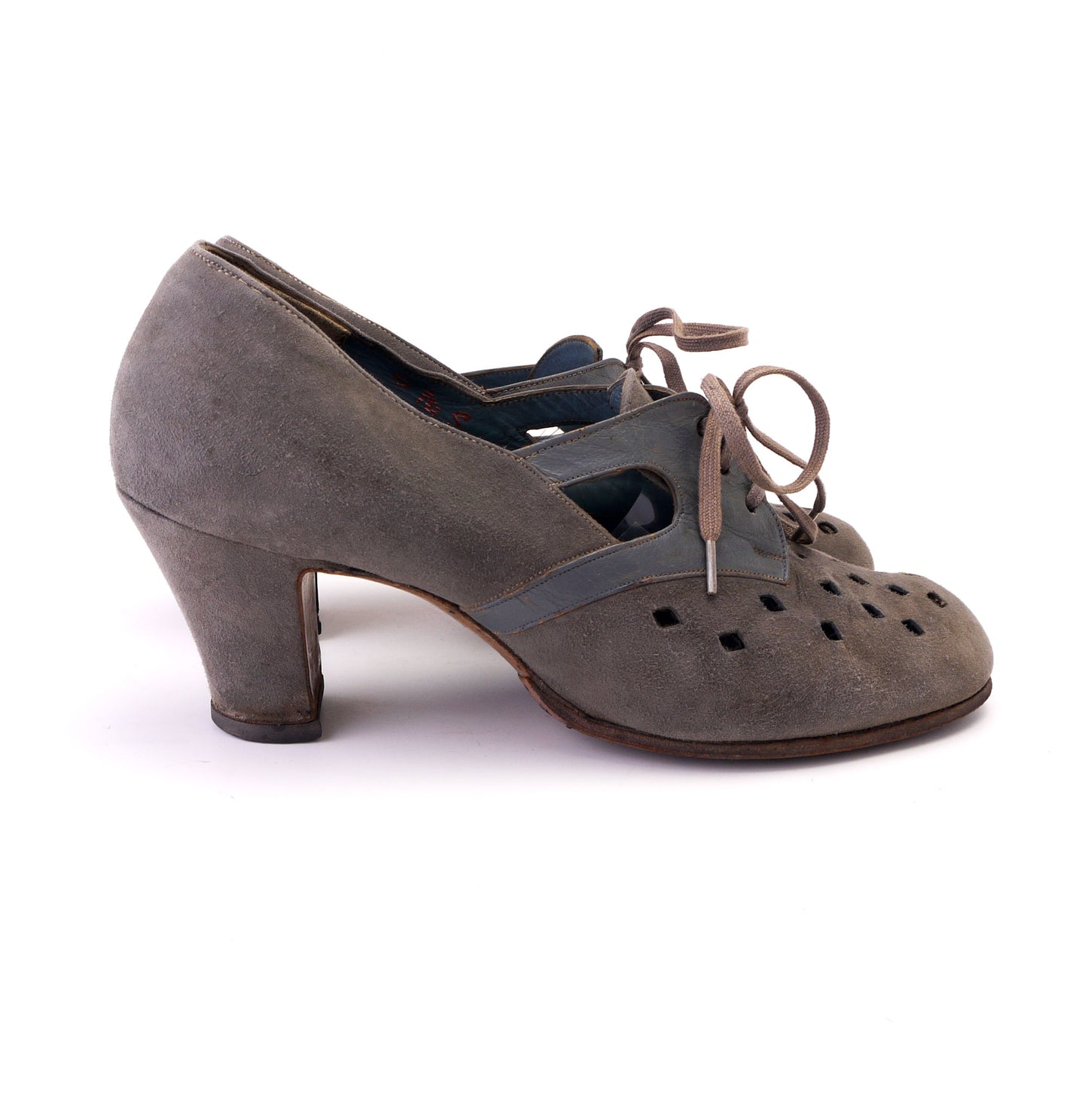 1950s Grey Suede Norvic Derbies UK 4.5