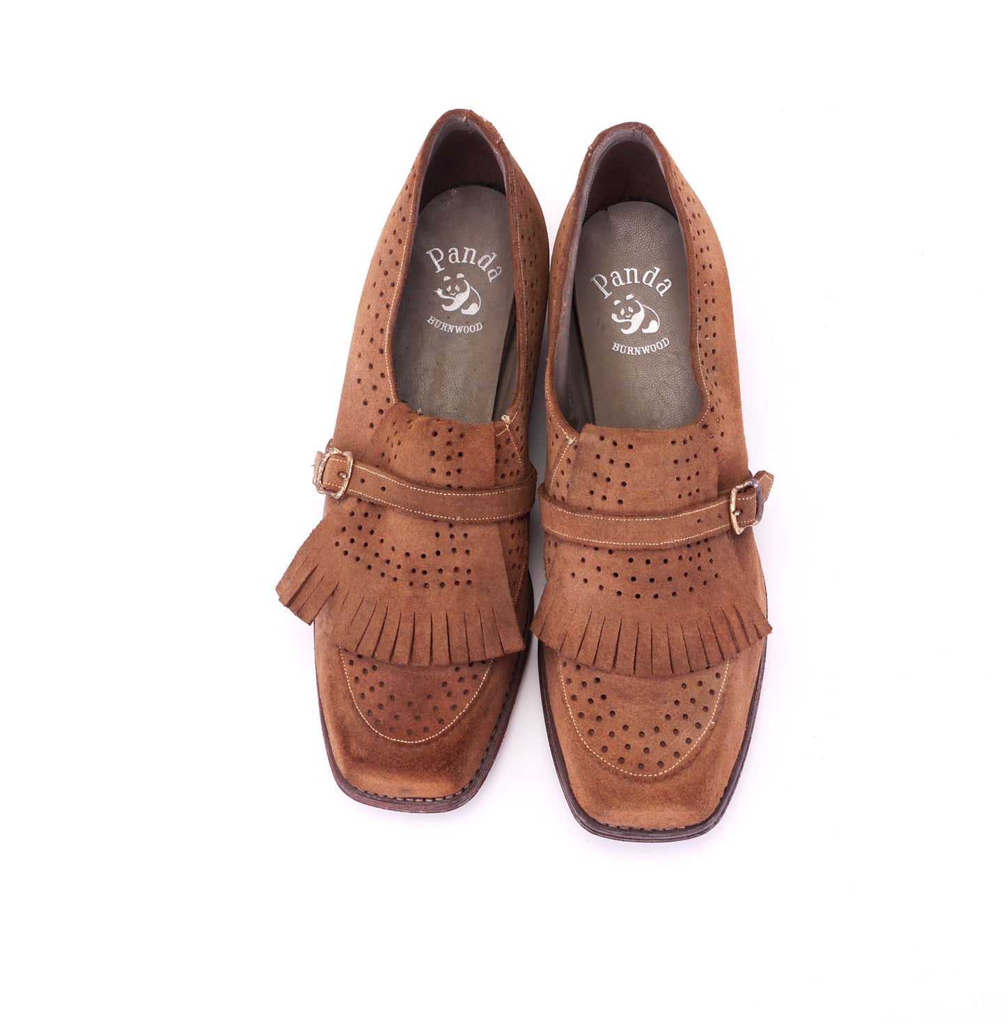 Deadstock 1940s Light Brown Suede Wedges UK 4.5
