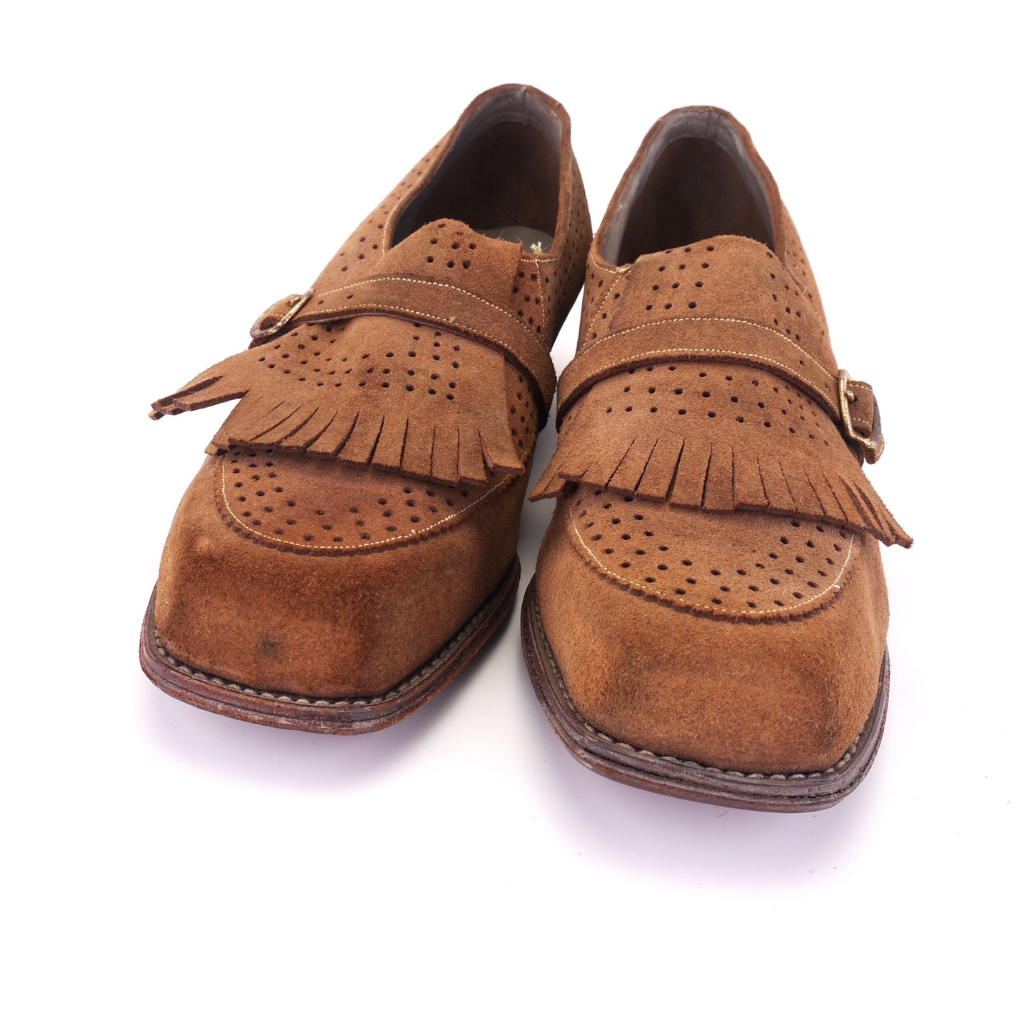 Deadstock 1940s Light Brown Suede Wedges UK 4.5