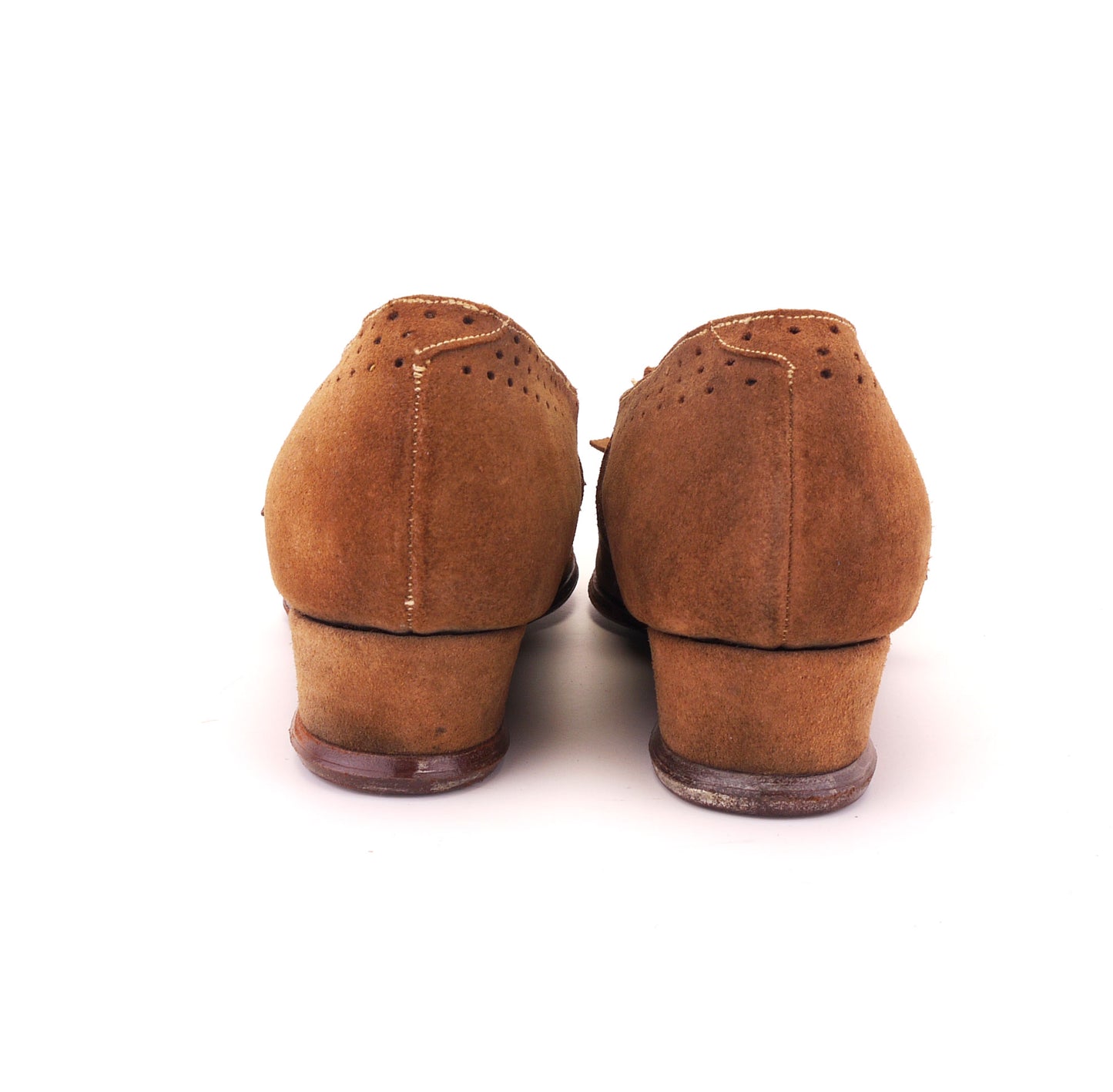 Deadstock 1940s Light Brown Suede Wedges UK 4.5