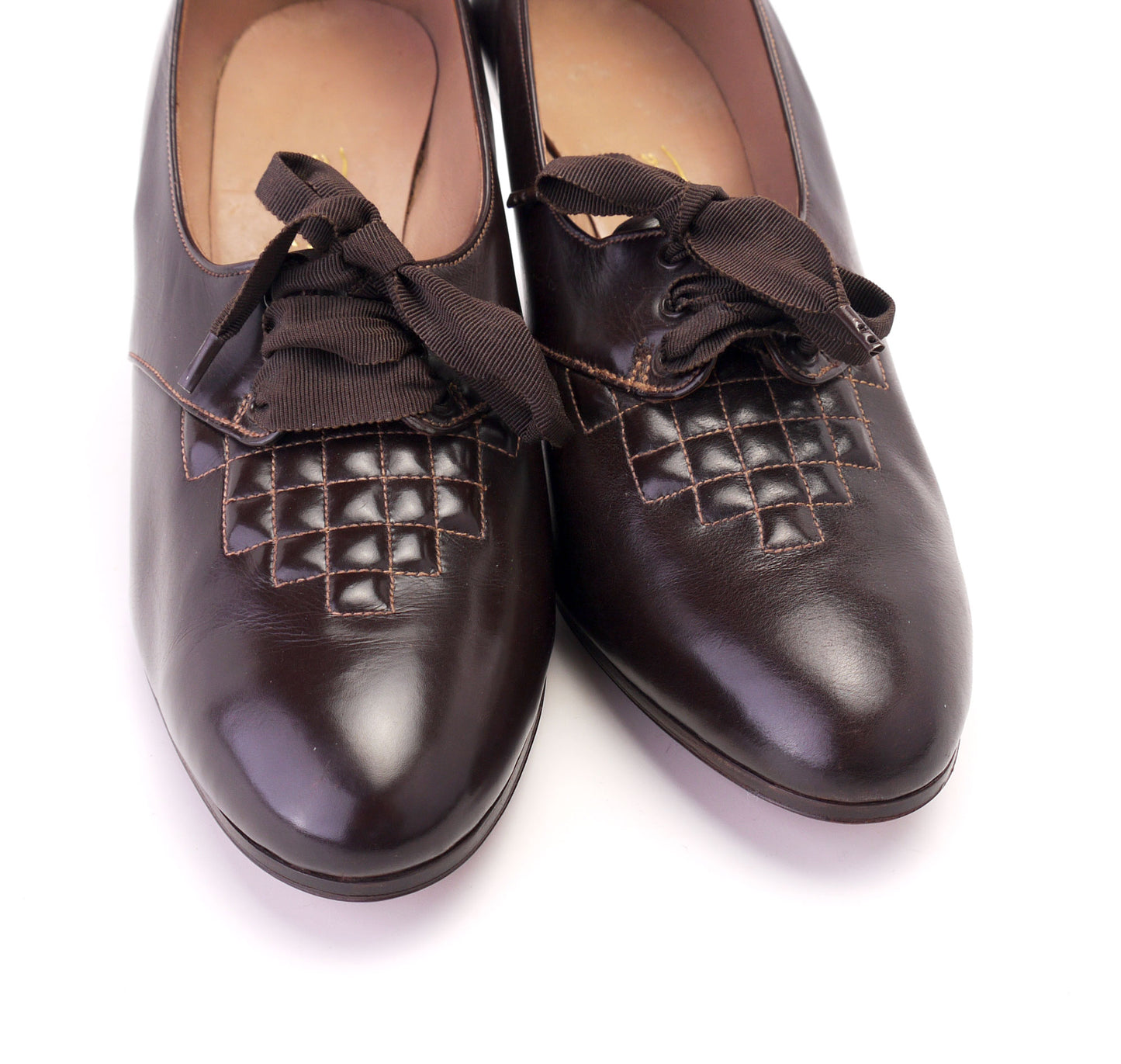 1930s Unworn Brown Derbies by Parisienne UK 4.5