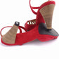 1970s Pierre Cardin Gloved Red Platform Sandals UK 4