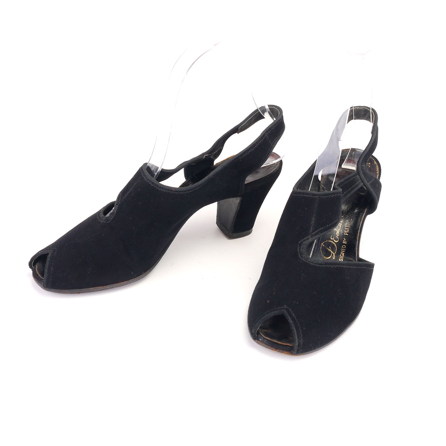 1940s CC41 Black Dolcis De Liso Debs Sandals UK 4