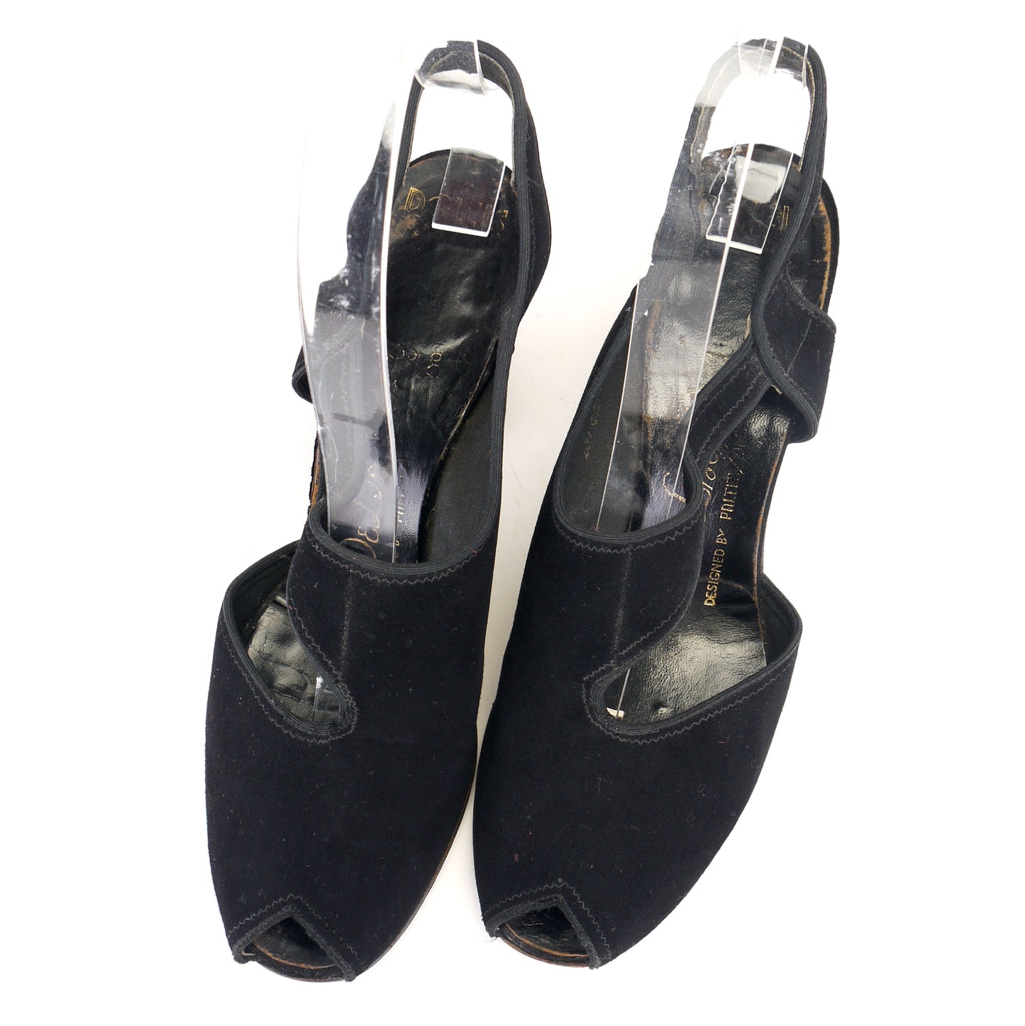 1940s CC41 Black Dolcis De Liso Debs Sandals UK 4