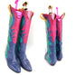 Colourful 1980s Andrea Pfister Cowboy Boots UK 3
