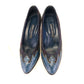 1980s Andrea Pfister Blue Brocade & Snakeskin Pumps UK 4