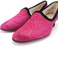 1920s Pink Quilted Satin Slippers UK 6