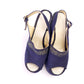 Sky High Armando Pollini Navy 1970s Wedge Sandals UK 5