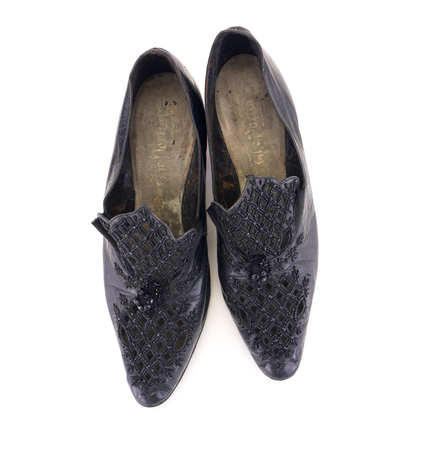 1910s Black Beaded Pumps The Portia Shoe UK 3.5
