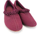 1930s Quilted Wine Bedroom Slippers UK 5