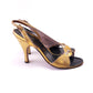 1950s Rayne Gold Evening Sandals UK 3