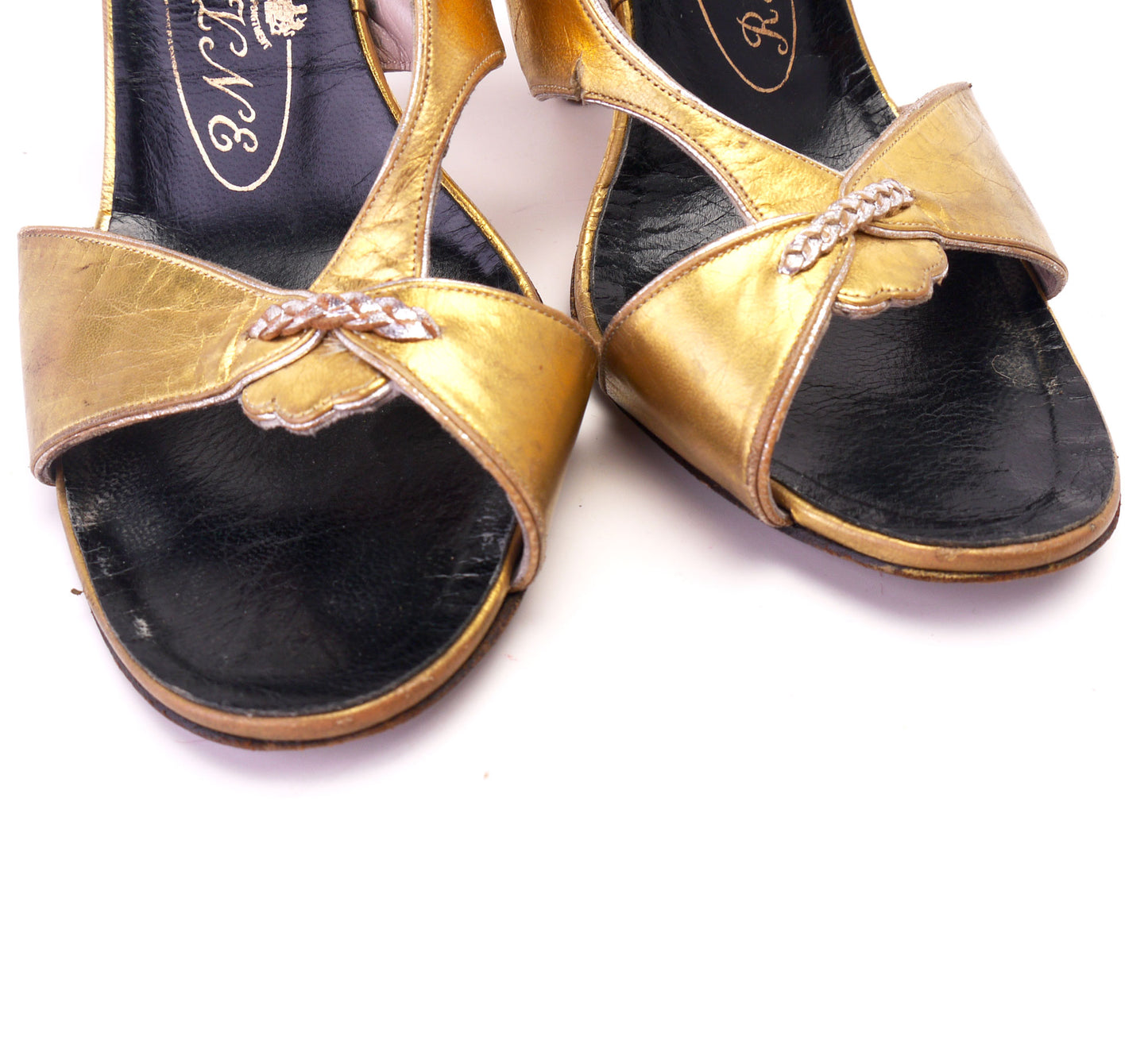 1950s Rayne Gold Evening Sandals UK 3