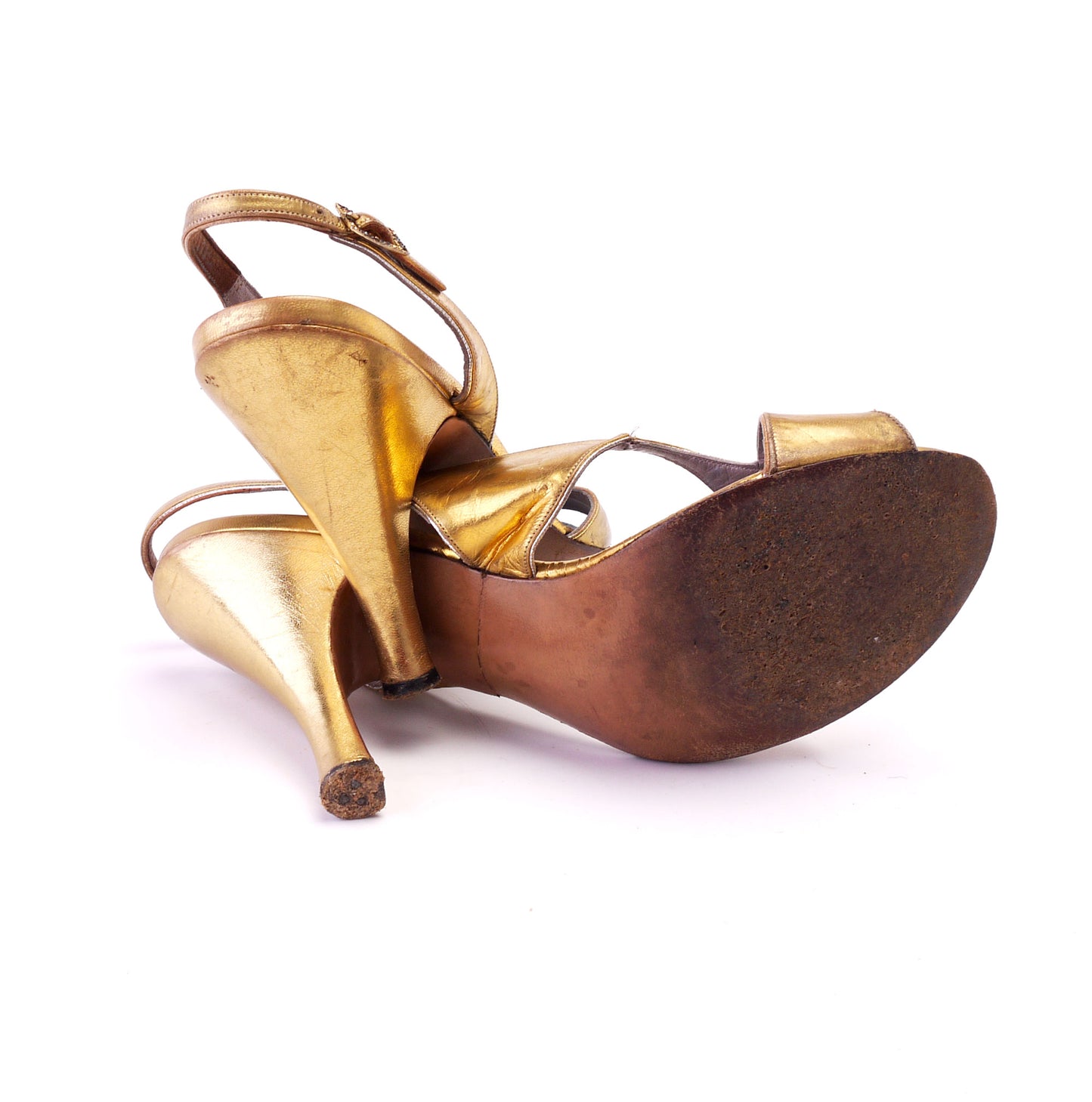 1950s Rayne Gold Evening Sandals UK 3