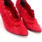 Stunning 1980s Red Suede Pumps by Ravel UK 3.5