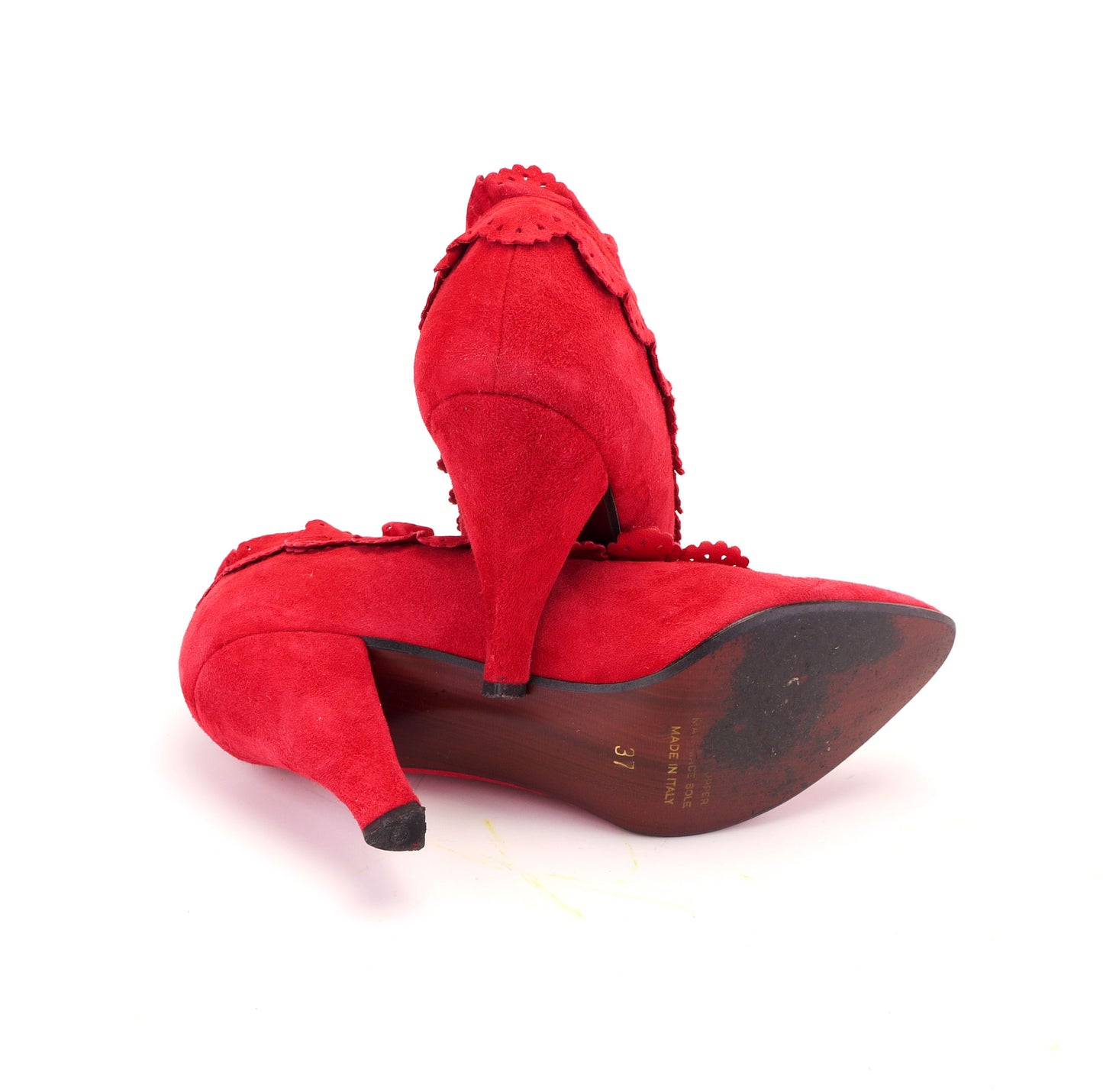 Stunning 1980s Red Suede Pumps by Ravel UK 3.5