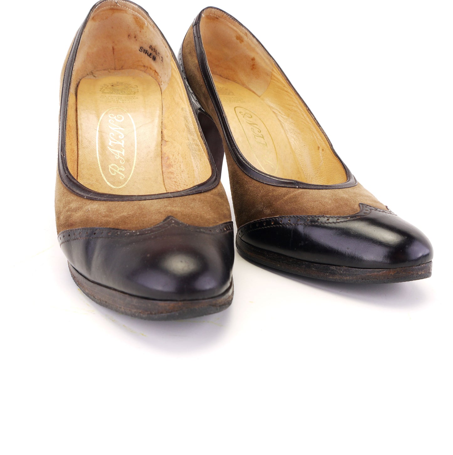 1970s Rayne Black & Brown Spectator Pumps UK 3.5