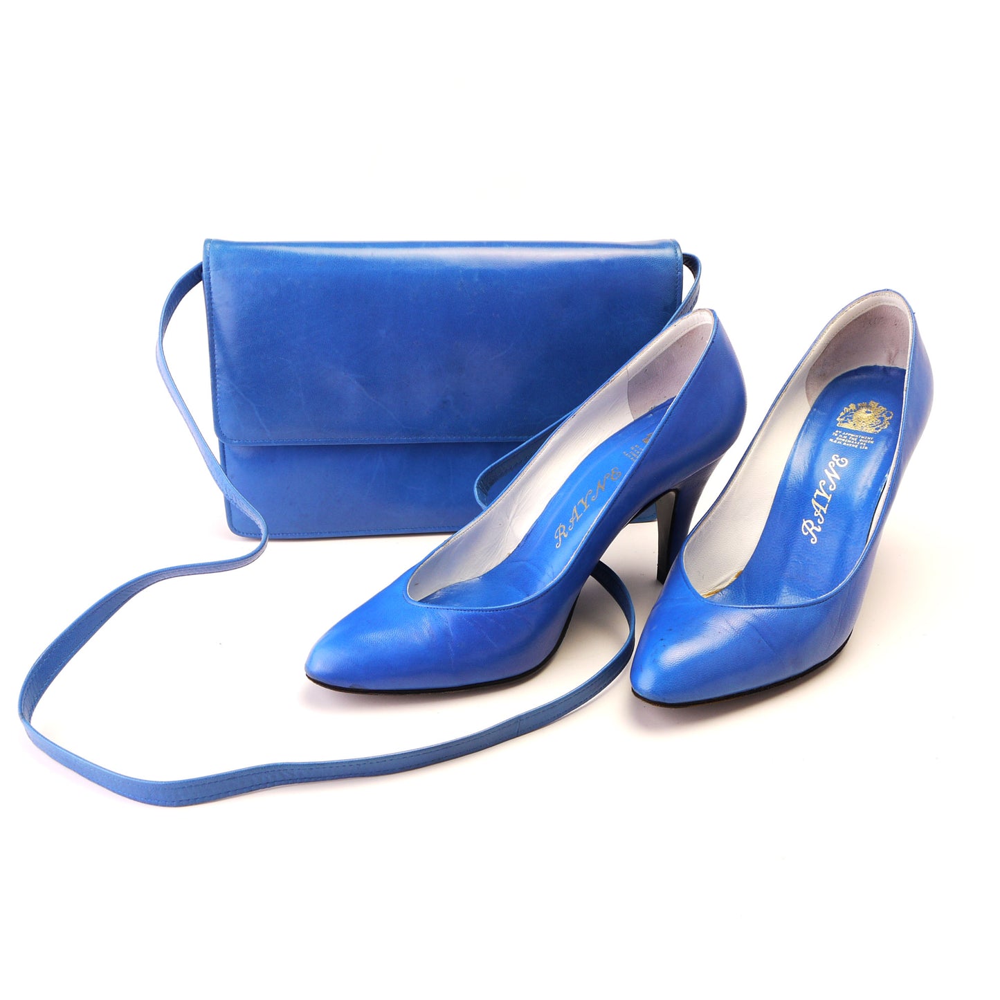 Rayne 1980s Cobalt Blue Pumps & Bag UK 3