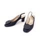 Rayne Black Silk With Rhinestones 1960s Slingbacks UK 4.5