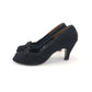 1950s Black Suede Peep Toe Pumps by Rayne UK 6.5