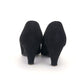 1950s Black Suede Peep Toe Pumps by Rayne UK 6.5