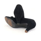 1950s Black Suede Peep Toe Pumps by Rayne UK 6.5