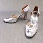 1970s Silver Rayne D'Orsay Pumps UK 3.5-4