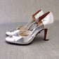 1970s Silver Rayne D'Orsay Pumps UK 3.5-4