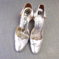 1970s Silver Rayne D'Orsay Pumps UK 3.5-4