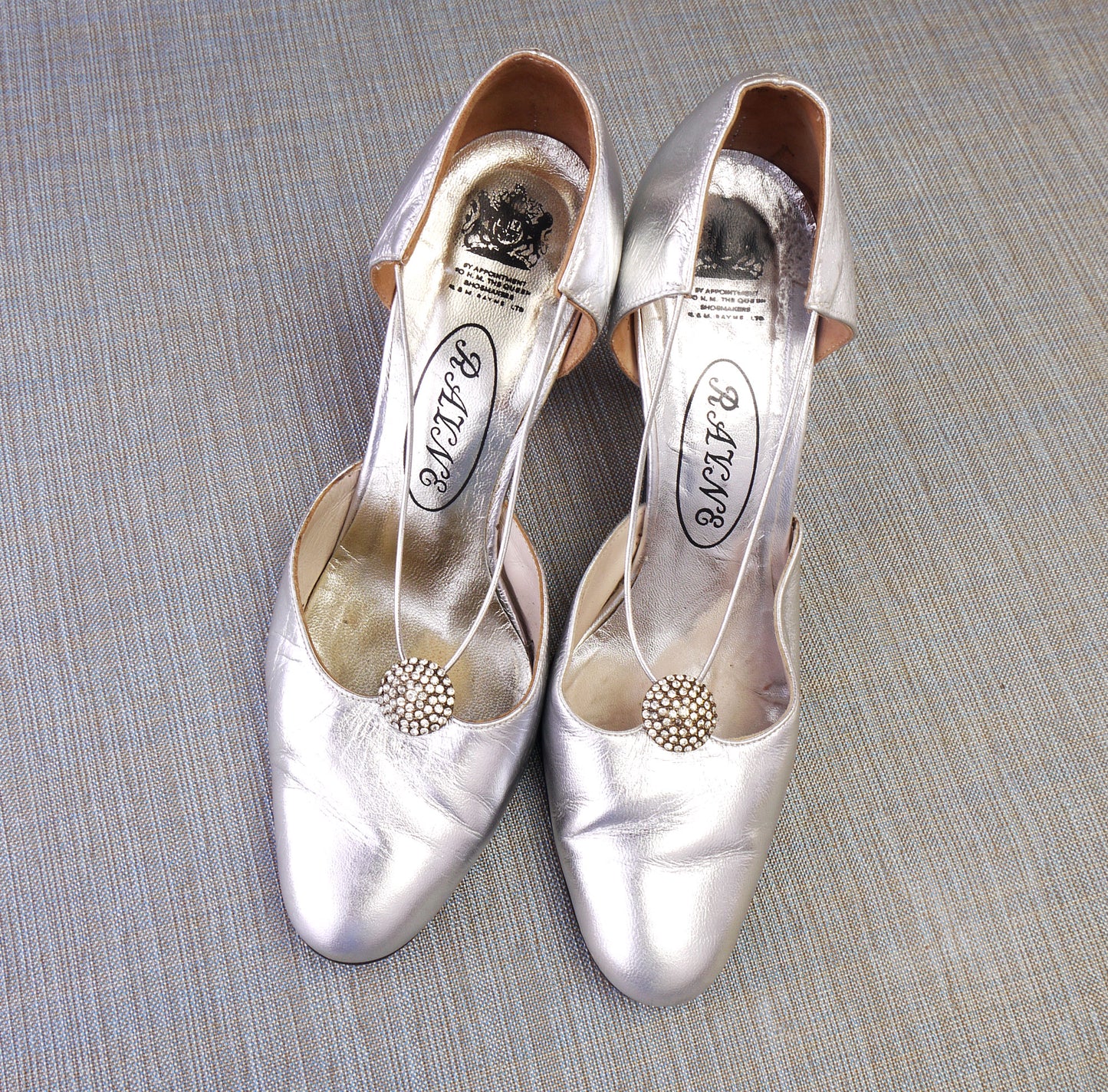 1970s Silver Rayne D'Orsay Pumps UK 3.5-4