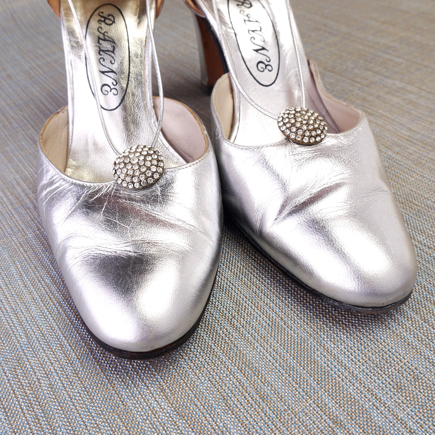 1970s Silver Rayne D'Orsay Pumps UK 3.5-4