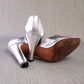 1970s Silver Rayne D'Orsay Pumps UK 3.5-4