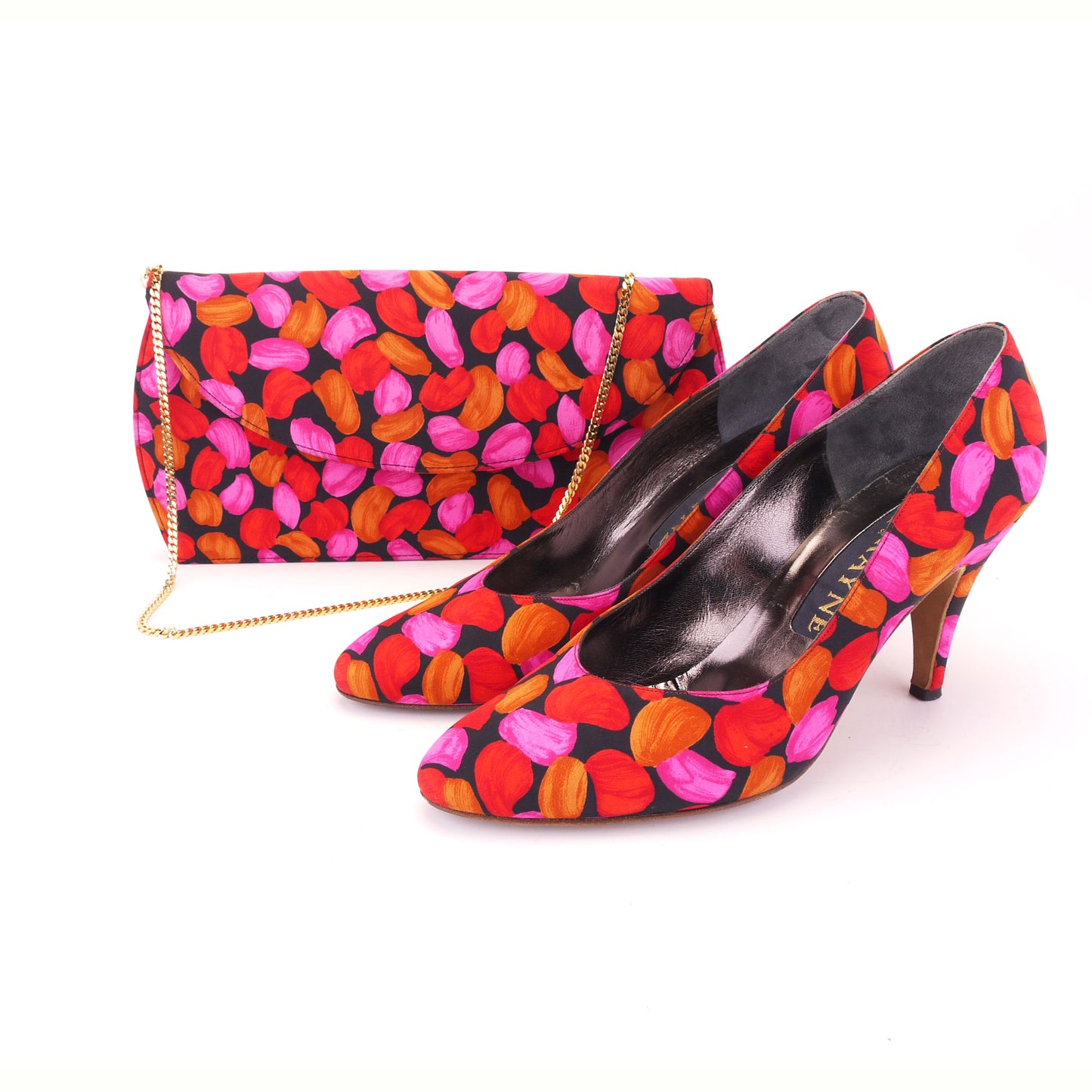 Rayne 1980s Pink Silk Shoes & Bag UK 6