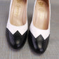 1970s Unworn Black & White Spectator Pumps by Rayne UK 5