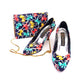 Rayne 1980s Silk Print Pumps & Bag UK 6