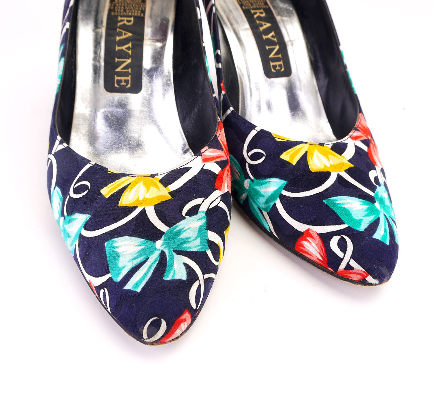 Rayne 1980s Silk Print Pumps & Bag UK 6