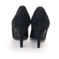 1980s Plain Black Suede Stilettos & Bag by Rayne UK 4.5