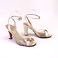 Rayne Mid 70s Ivory Satin & Clear Evening Sandals UK 3.5