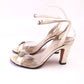 Rayne Mid 70s Ivory Satin & Clear Evening Sandals UK 3.5