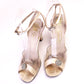 Rayne Mid 70s Ivory Satin & Clear Evening Sandals UK 3.5