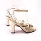 Rayne Mid 70s Ivory Satin & Clear Evening Sandals UK 3.5