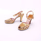 1940s Gold Rayne Platform Sandals UK 4