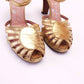 1940s Gold Rayne Platform Sandals UK 4