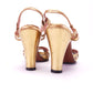 1940s Gold Rayne Platform Sandals UK 4
