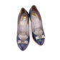 1950s Dark Blue Rayne Pumps w Rhinestone Bow UK 4.5