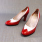 1970s Red & White Spectator Pumps by Rayne UK 3.5