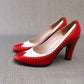 1970s Red & White Spectator Pumps by Rayne UK 3.5